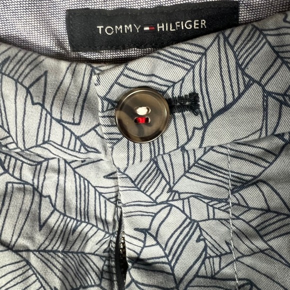Tommy Hilfiger Mens 36 Blue Tropical Palm Leaf Chino Shorts Beach Summer Preppy - Picture 5 of 13